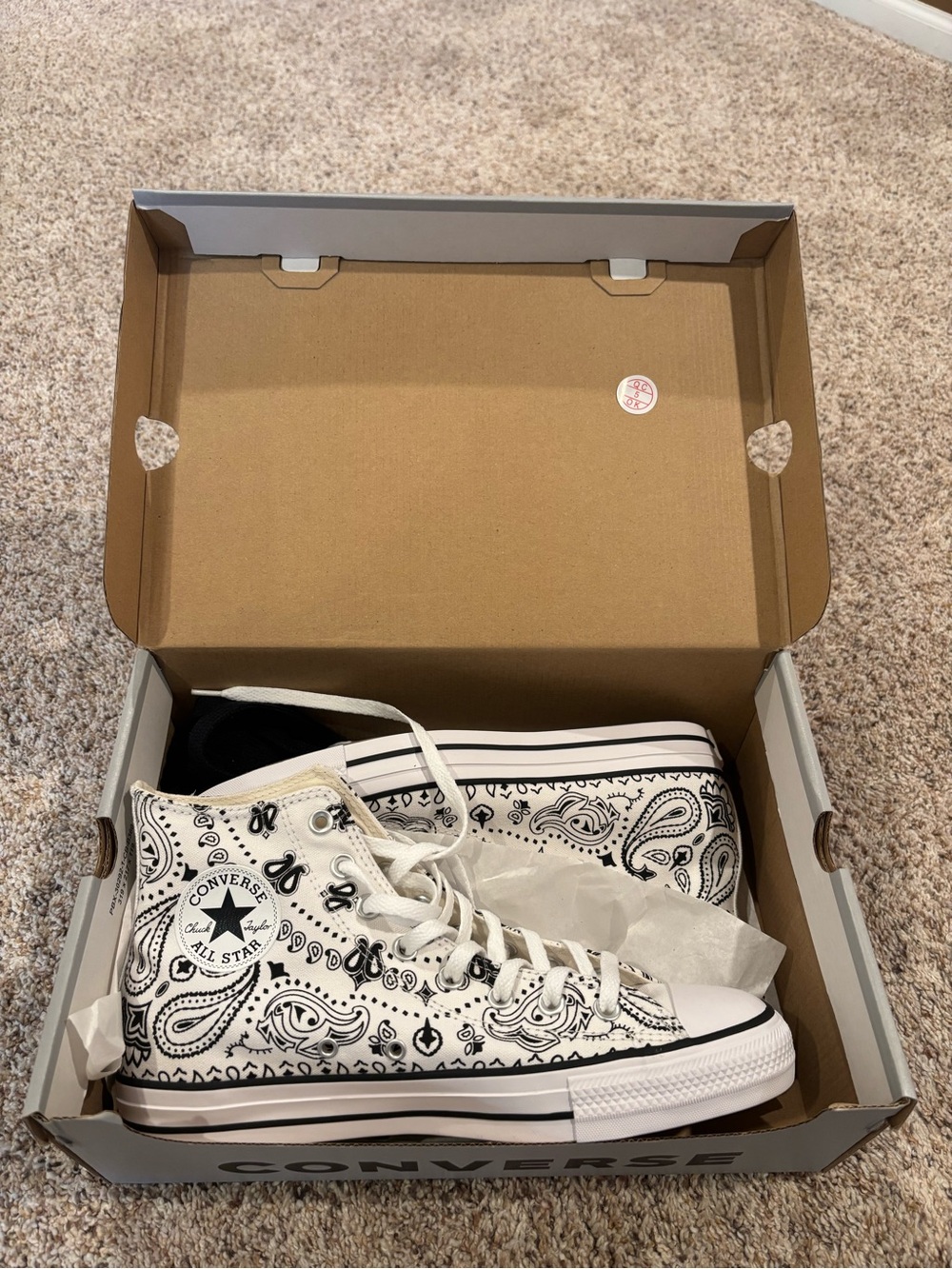 Converse All Star Men's White Bandana Print High-Top Sneakers
